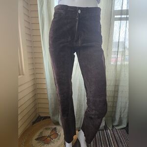 Vintage Jou Jou skins Y2K/90s suede leather straight leg pants